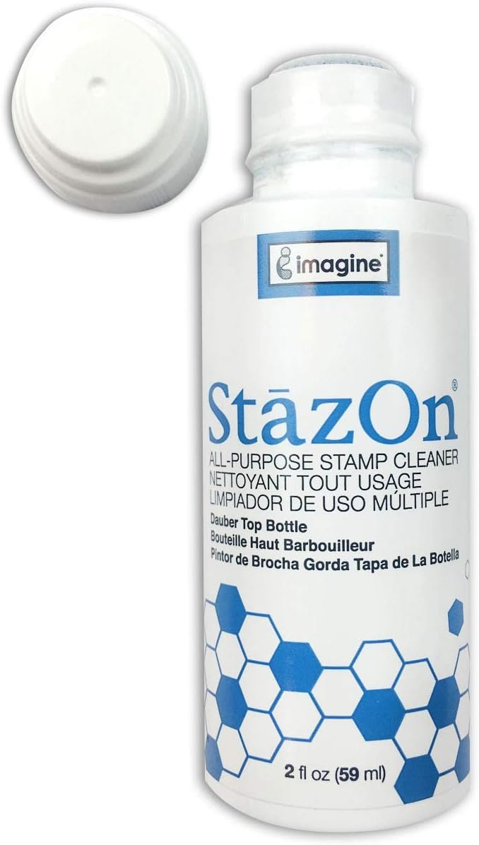 Tsukineko. 2 Fluid Ounce Bottle StazOn All-Purpose Stamp Cleaner with Dauber-Top, Lightly Lemon Scented