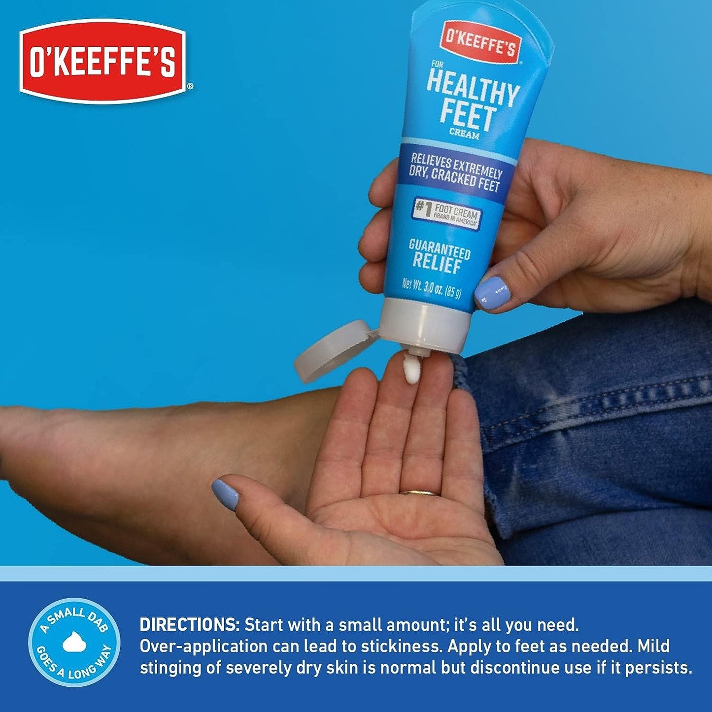 O'Keeffe's for Healthy Feet Foot Cream Guaranteed Relief Extremely Dry Cracked Clinically Proven to Instantly Boost Moisture Levels 3.0 Ounce Tube Pack of