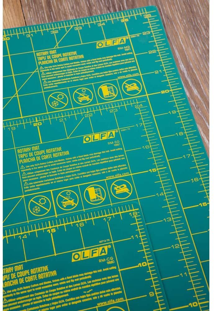 OLFA 9880 RM-CG 12-Inch x 18-Inch Self-Healing Double-Sided Rotary Mat