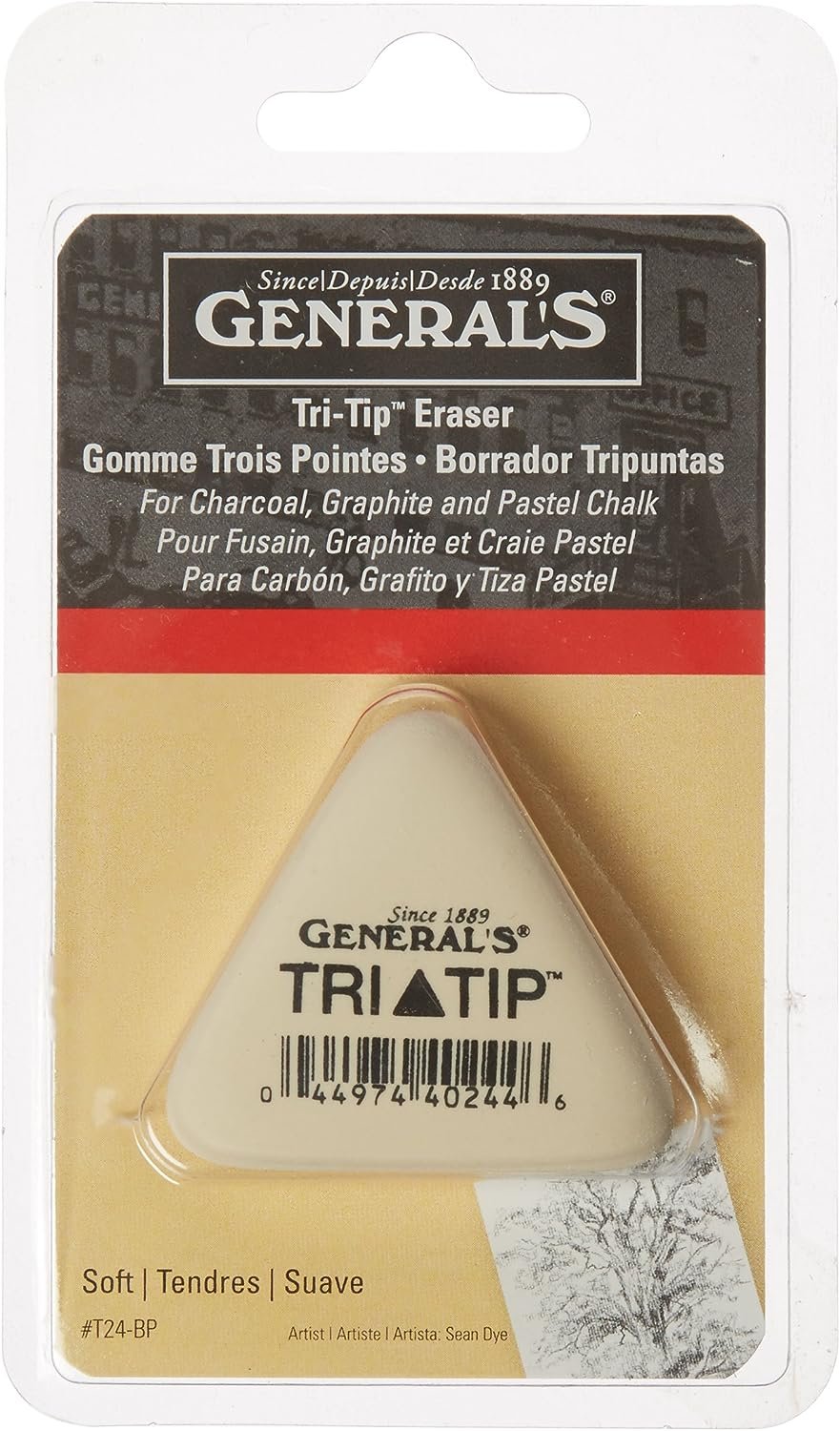 General Pencil GPT24BP Tri-Tip Eraser-