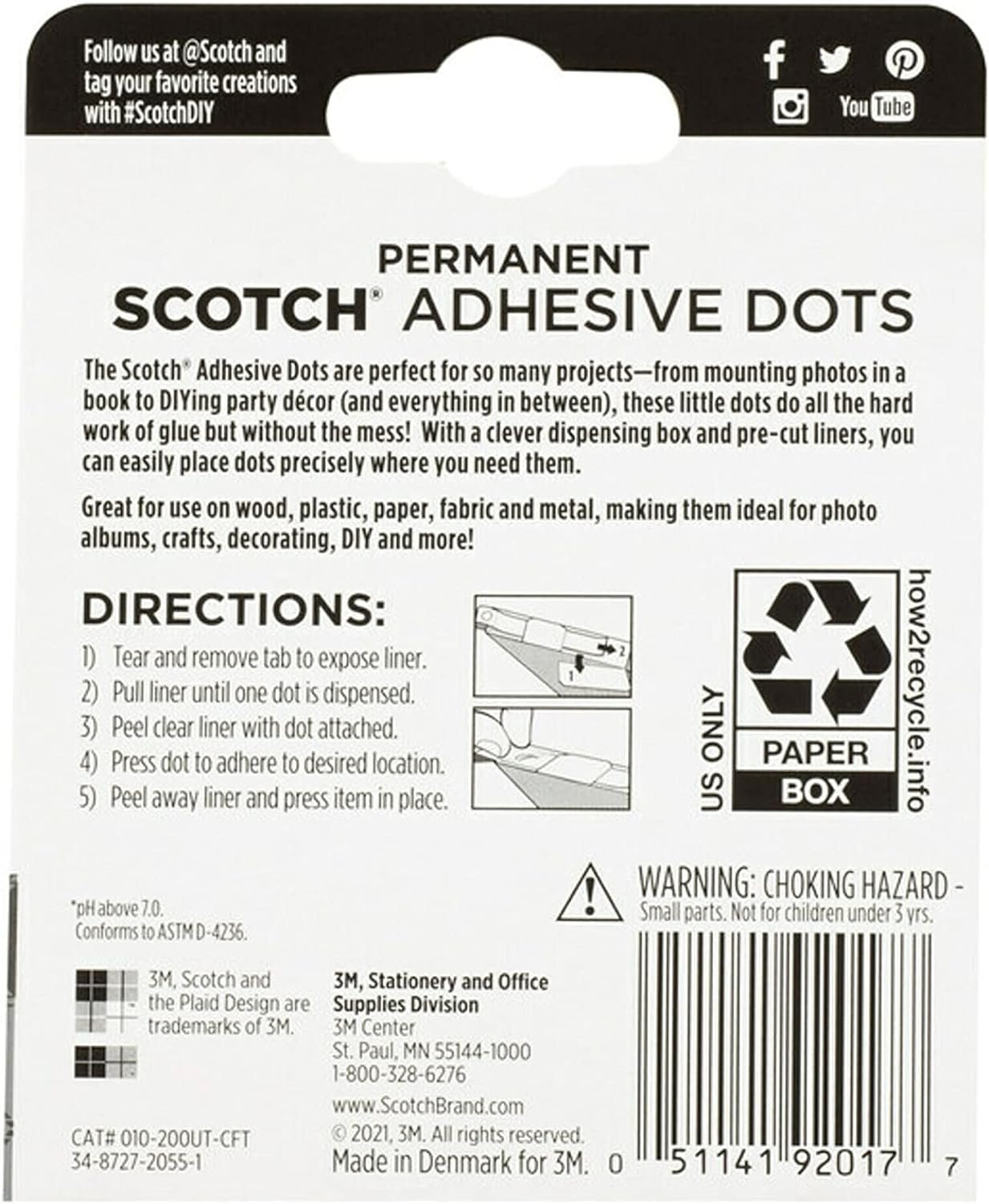 Scotch Adhesive Ultra Thin Dots, Clear, 200 Count, Great for Card Making and Scrapbooking (010-200UT-CFT)