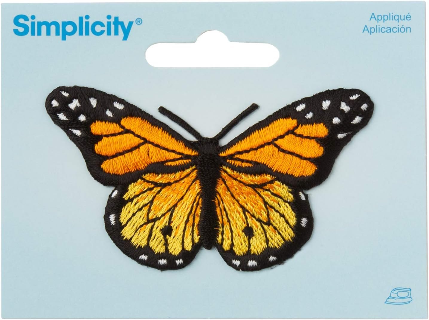 Simplicity Iron-On Appliques Monarch Butterfly 3" X1-3/4 1/Pkg, 3" x 1.75", Multicolor