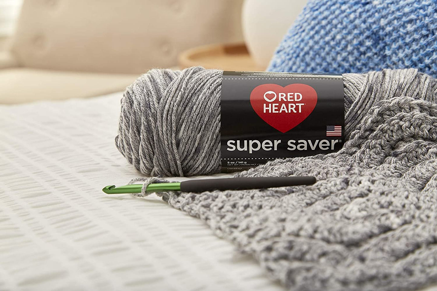RED HEART Super Saver Yarn E300.0259, Solid-Flamingo, 1092 Foot