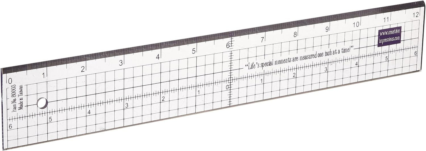 Creative Impressions Metal Edge Acrylic Ruler 12 Inch (80003)