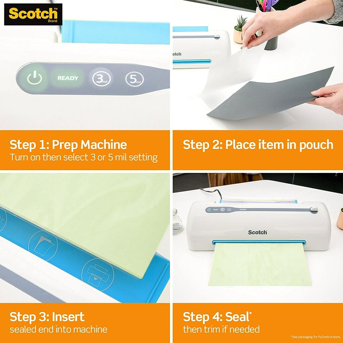Scotch Thermal Laminating Pouches, 8.9 x 11.4-Inches, 3 mil thick, 20-Pack (TP3854-20),Clear