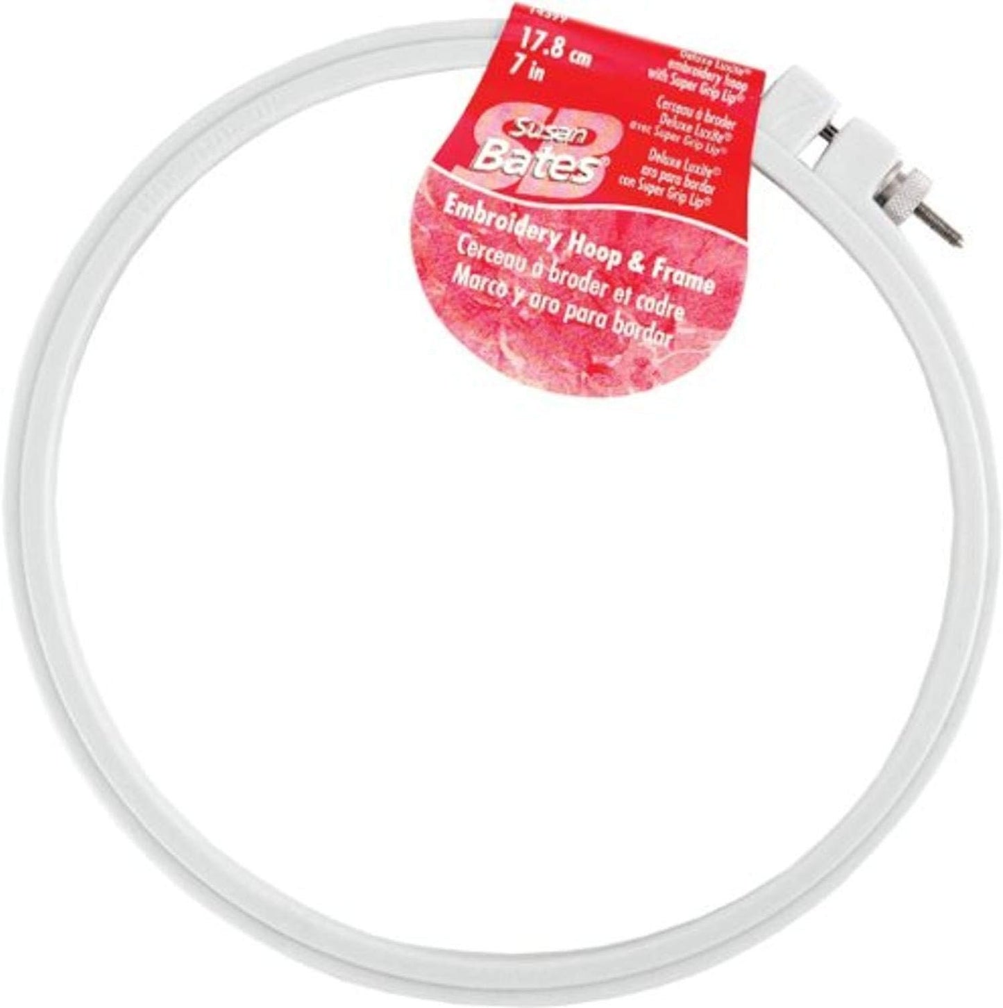 Susan Bates Plastic Deluxe Super Grip Embroidery Hoop, 10-Inch,White