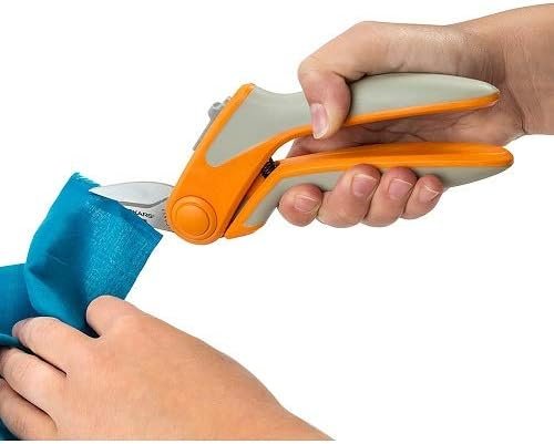 Fiskars Easy Action Tabletop Rag Quilt Snip, Gray Orange, 8" (190600)