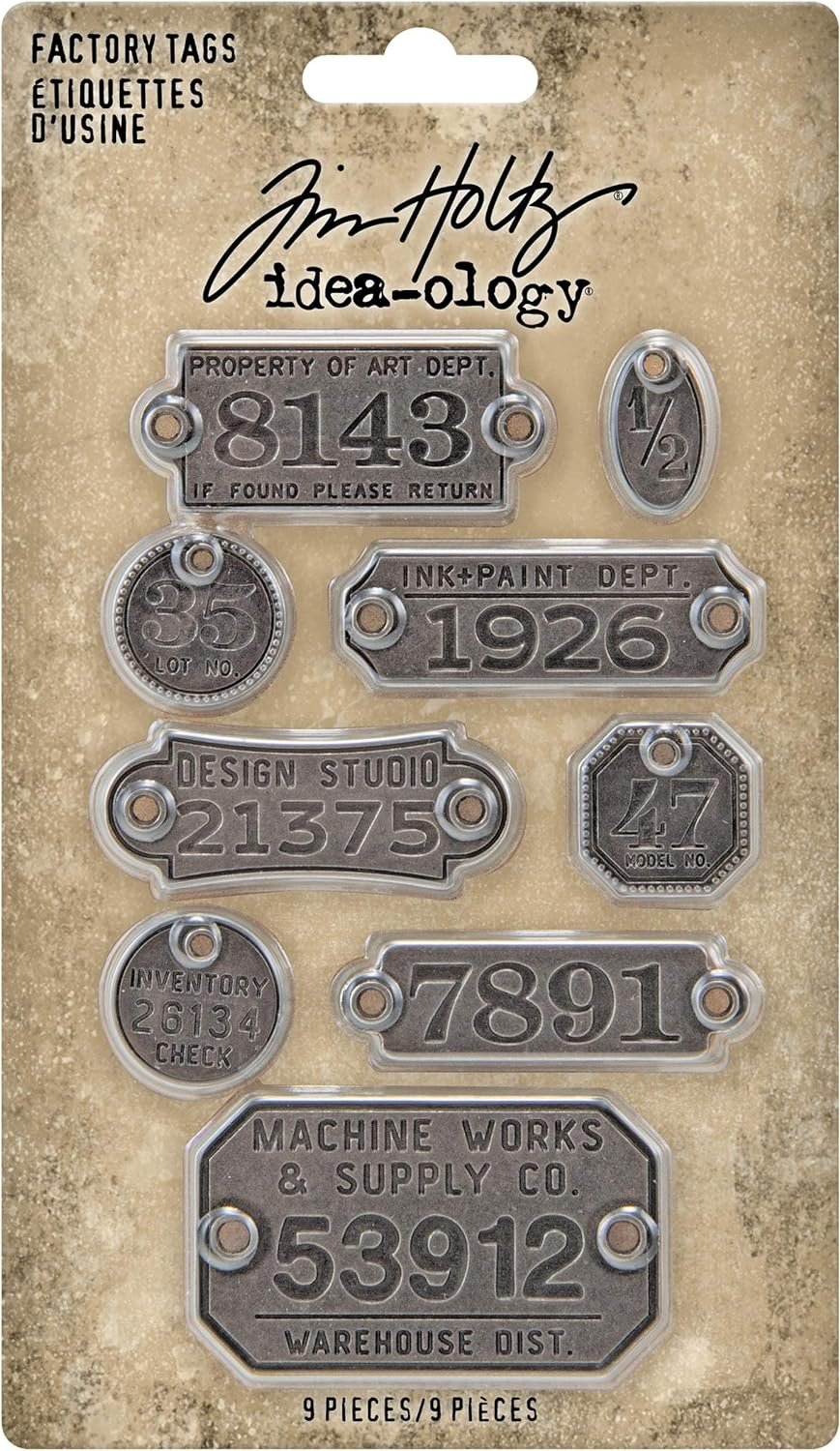 Tim Holtz Idea-ology FACTORY TAGS IDEA-OL 9/PKG