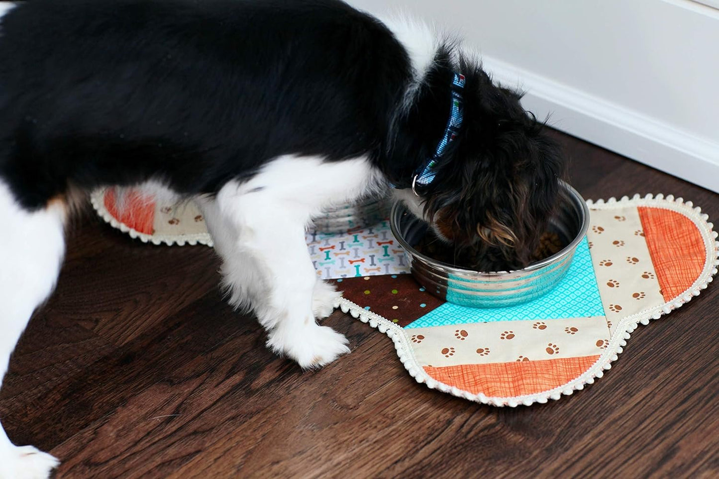 June Tailor Inc Quilt As You Go Pet Placemat for Smaller Dogs, Measures 12" x 20" When Finished. Fusible Backing for Easy Assembly., White (JT-1438)