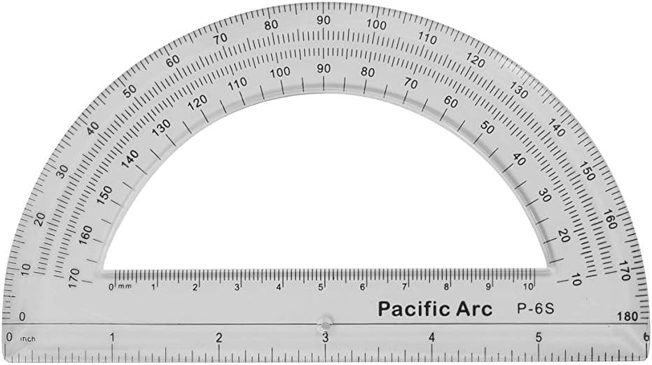Pacific Arc's Parent Protractor Clear Ruler