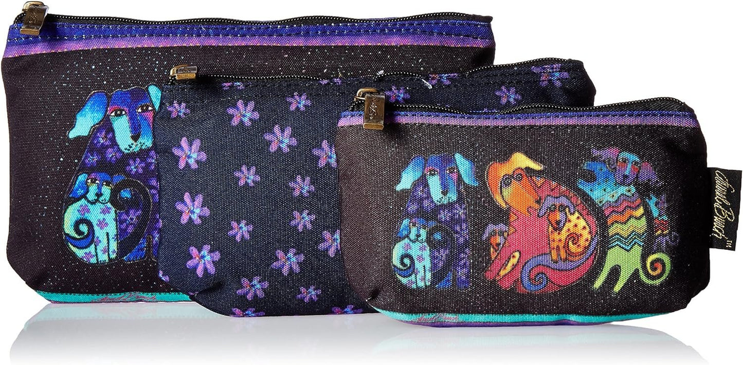 Laurel Burch 277986 Cosmetic Bags 3/Pkg, Dogs & Doggies