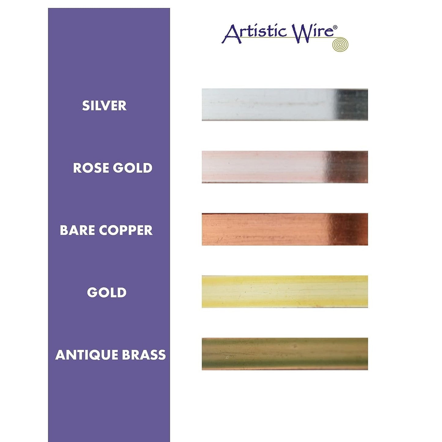 Artistic Wire Flat Wire - 21 Gauge, 3mm 5mm Copper Craft Wire for Jewelry Making, Bendable for Armature Sculpting, Dead Soft for Bezels and DIY Wrapping Wire