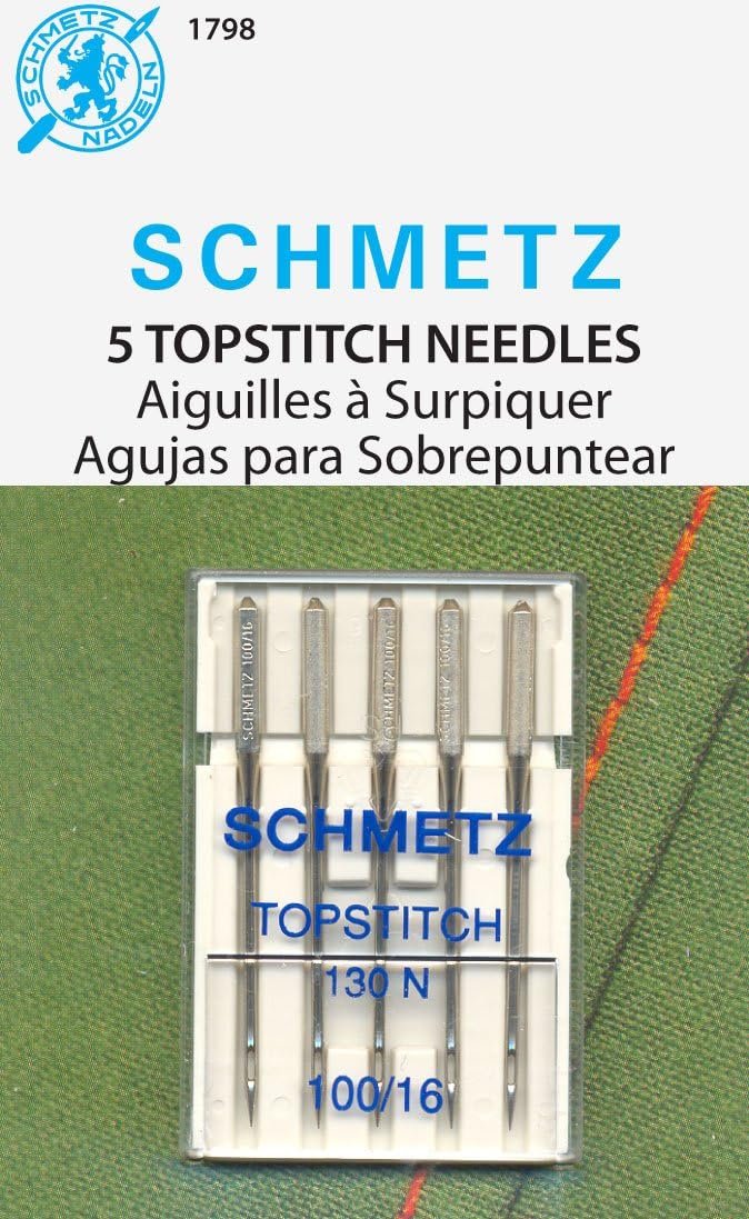 SCHMETZ Topstitch (130 N) Sewing Machine Needles - Carded - Size 100/16