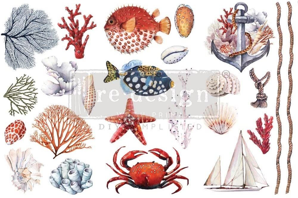 Re-Design TRANSFERS 6X12 3/PKG, Amazing Sea Life