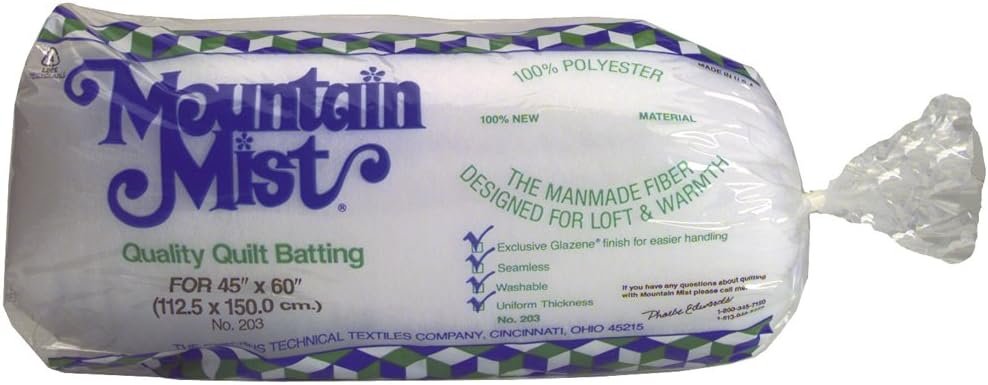 Mountain Mist Polyester Quilt Batting, Crib Size 45"X60"