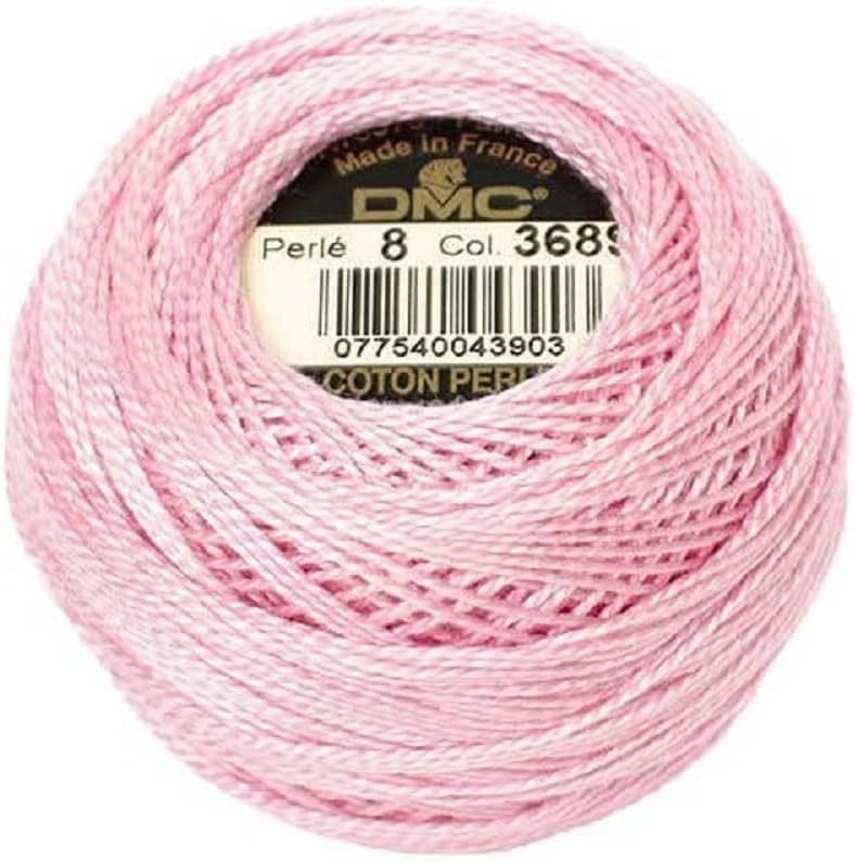 DMC 116 8-3689 Pearl Cotton Thread Balls, Light Mauve, Size 8