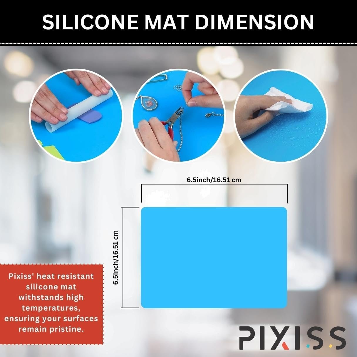 Heat Gun for Crafting and Silicone Craft Mat - Craft Tools Bundle - Mini Heat Gun for Crafting, Embossing, Resin Bubble Removal – Heat Resistant Silicone Mat for Resin, Nail Art, Paint, etc