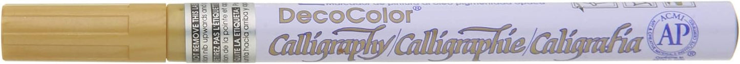 Uchida 125-C-GLD Marvy Chisel Point Pen Tip Calligraphy Paint Marker, Gold