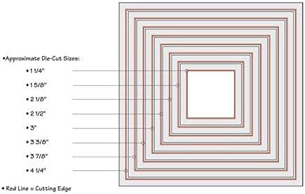 Sizzix Framelits Die Set 8/PK - Squares