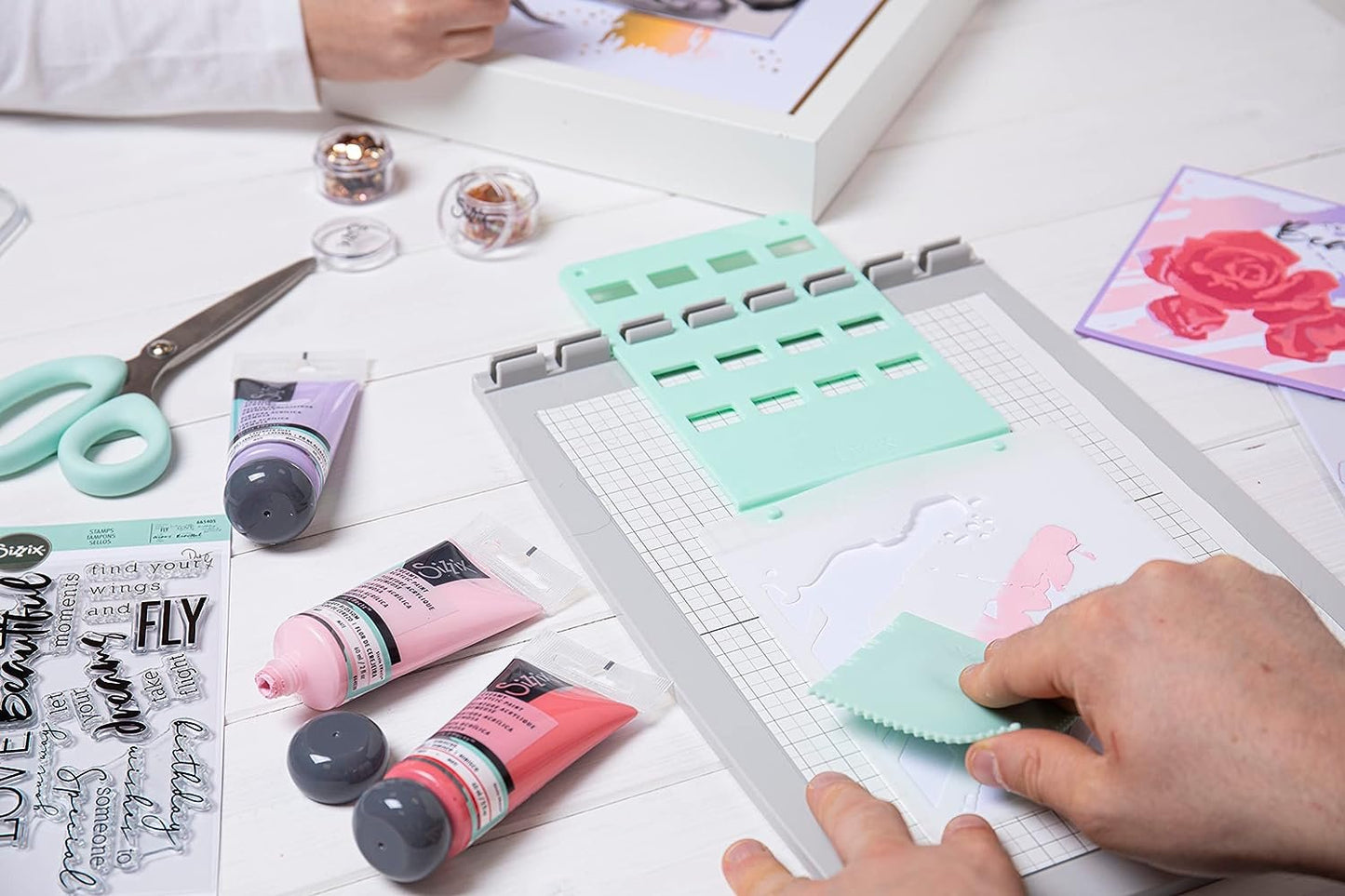 Sizzix Stencil & Stamp Craft Cardmaking | 664896 Tools, Mulitcolour