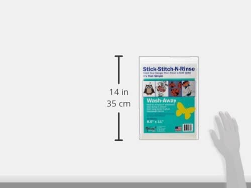 Bosal Stick, Stitch & Rinse 8.5"x11" Interfacing, 8.5" by 11", Clear