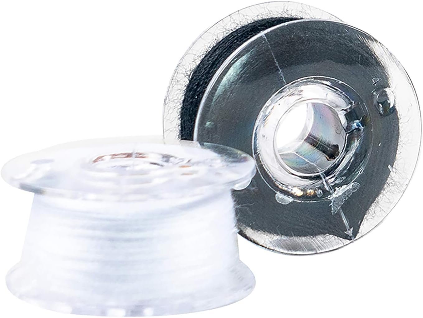 SINGER Class 15J Threaded Bobbins in Case, 12-Count, Black & White