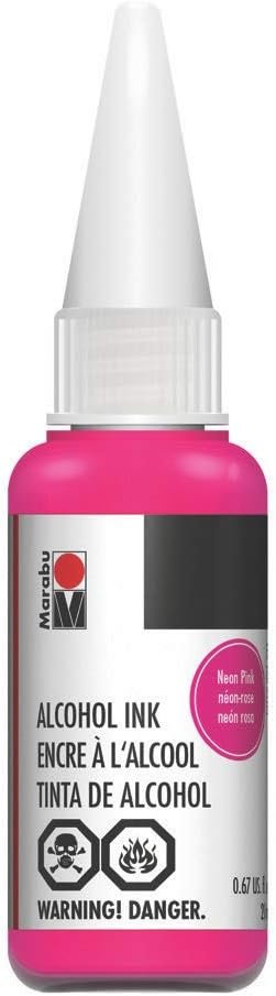 Marabu Neon Pink Alcohol Ink - 20ml - Enliven Your Creations with The Playful, Vibrant Spirit of Pop Culture, Celebrating The Uninhibited Joy and Freedom of Neon Love