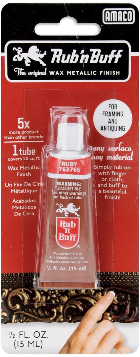 AMACO Rub 'n Buff Wax Metallic Finish, Ruby, 0.5-Fluid Ounce