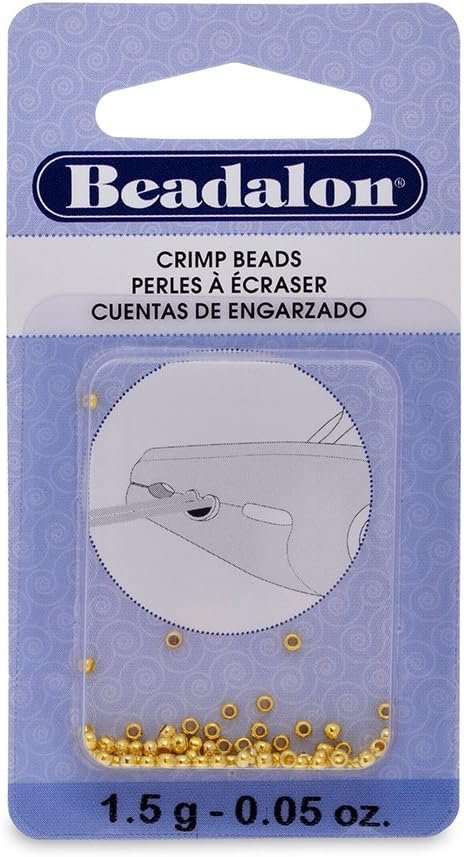 Beadalon Crimp Beads Size #1, 1-1/2 Grams/Pkg, Gold Plated