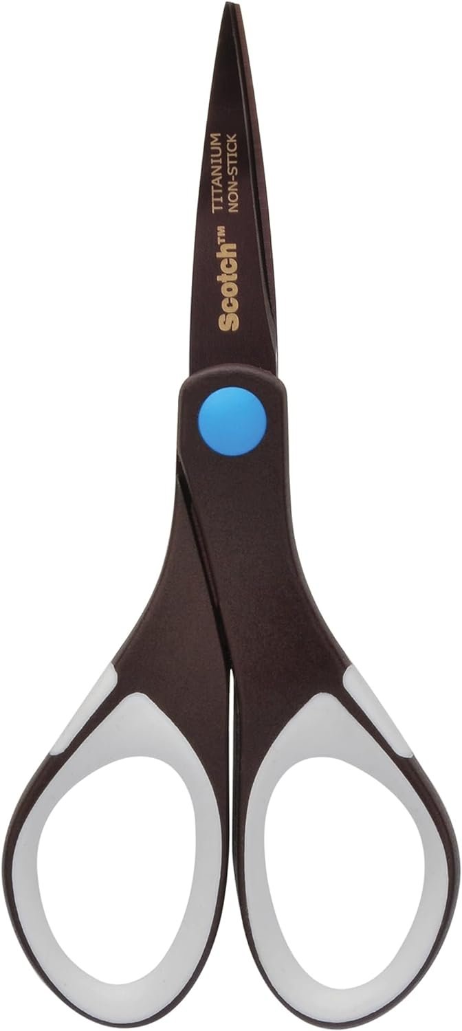 Scotch 6" Precision Ultra Edge Titanium Non-Stick Scissors, Ideal for Fabric, Crafts, Cardstock and Photos (1466TUNS-MIX)