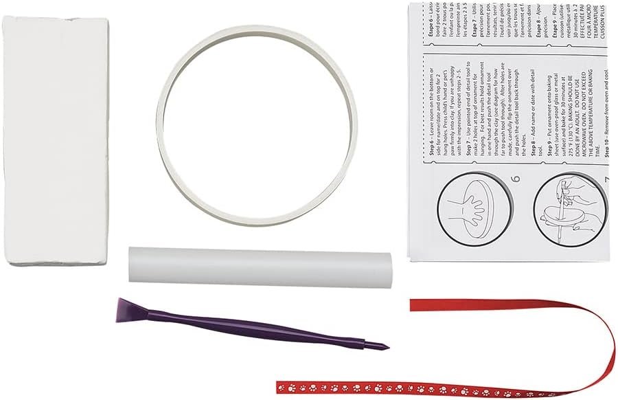 Sculpey Keepsake Oven Bake Clay Paw Print Memory, memorial, DIY kit. White, Non Toxic, Polymer clay, Oven Bake Clay. This kit comes with clay and tools to make a lasting memory!