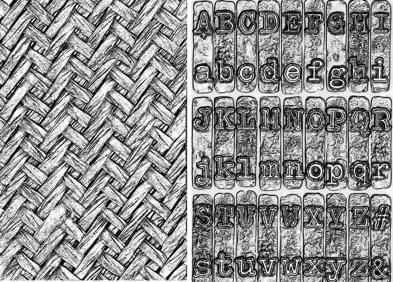 Tim Holtz Sizzix 3D Texture Fades Embossing Folders - Intertwine and Typewriter - 2 Item Bundle