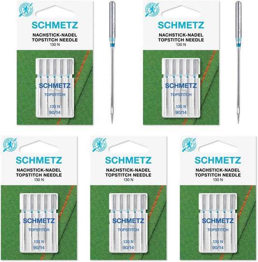25 Schmetz Topstitch Sewing Machine Needles 130 N Size 90/14