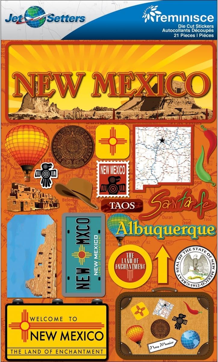 Reminisce Jet Setters 2 3-Dimensional Sticker, New Mexico