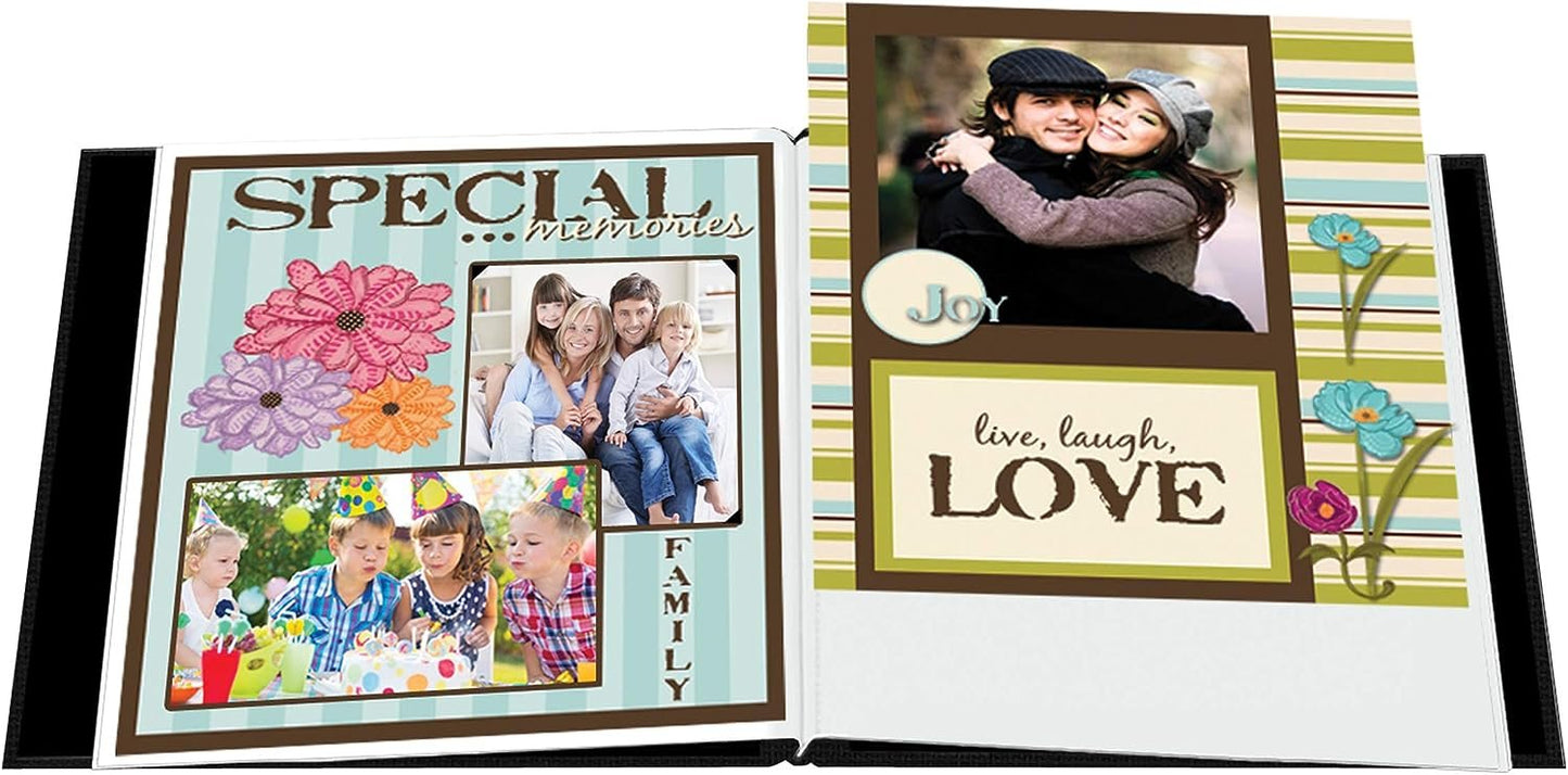 Pioneer MB10CB-F/BK 12 Inch by 12 Inch Postbound Fabric Frame Cover Memory Book, Black