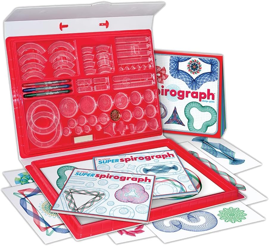 Kahootz Super Spirograph Design Set-- 50th Anniversary Edition with Twice as Many Gears -- For Ages 8+, Multi