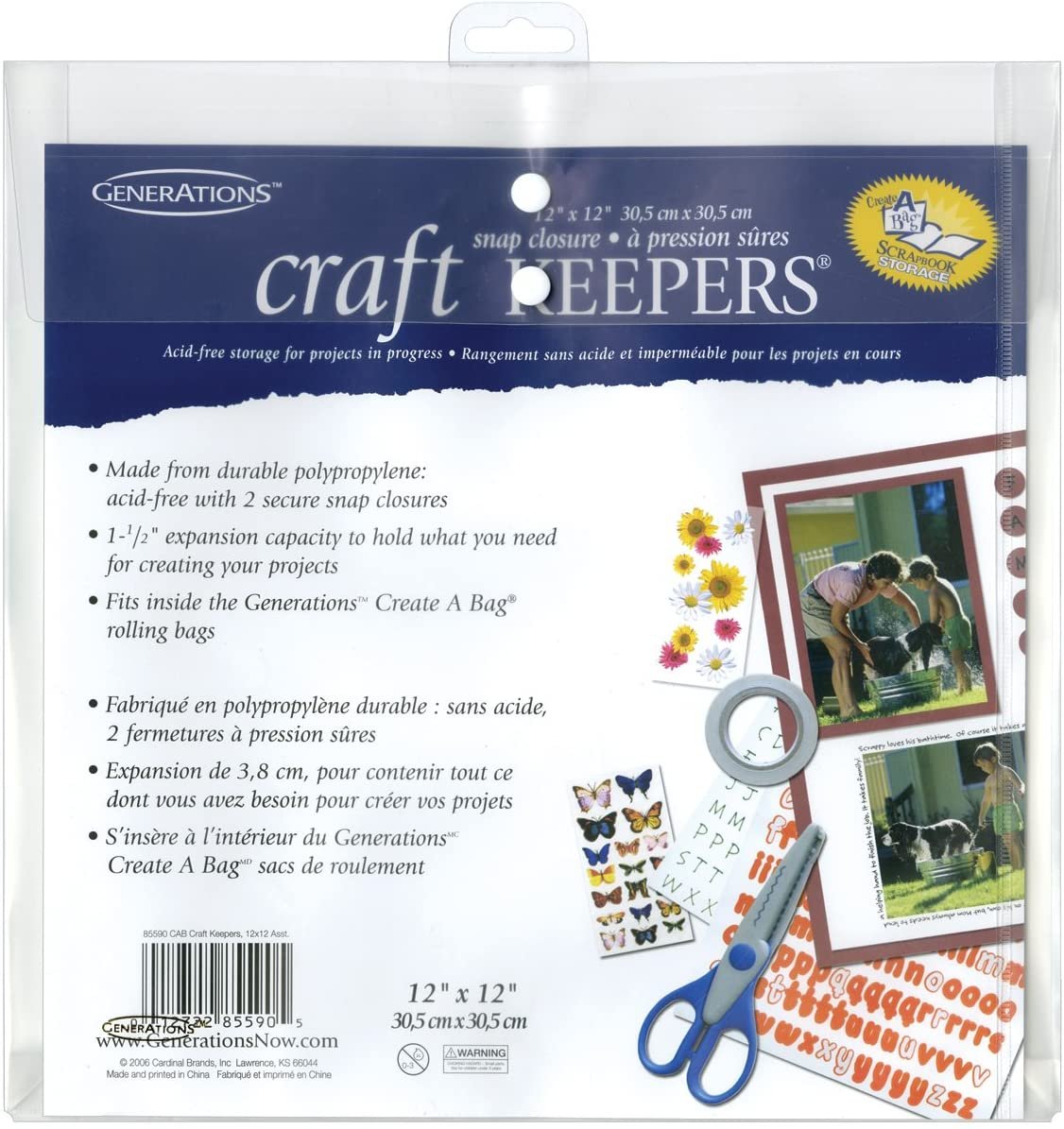 Generations Craft Keepers Snap Closure Envelope Assorted Colors 12 inch x 12 inch 85590 (10-Pack)