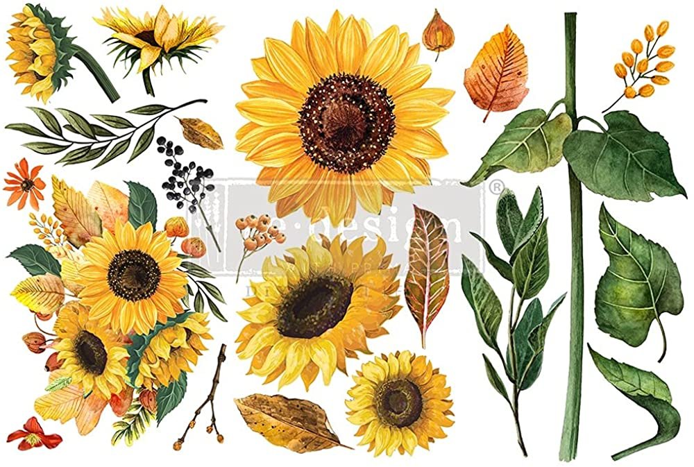 Sunflower Afternoon Rub on Transfer Comes in 3 Sheets 6" x 12"