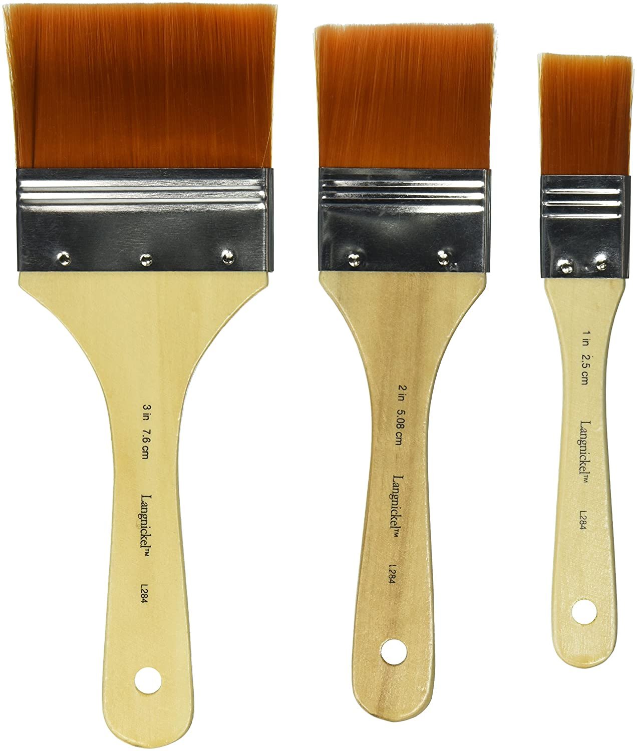 Royal Brush Golden Taklon Paint Brushs, Assorted Sizes, Set of 3