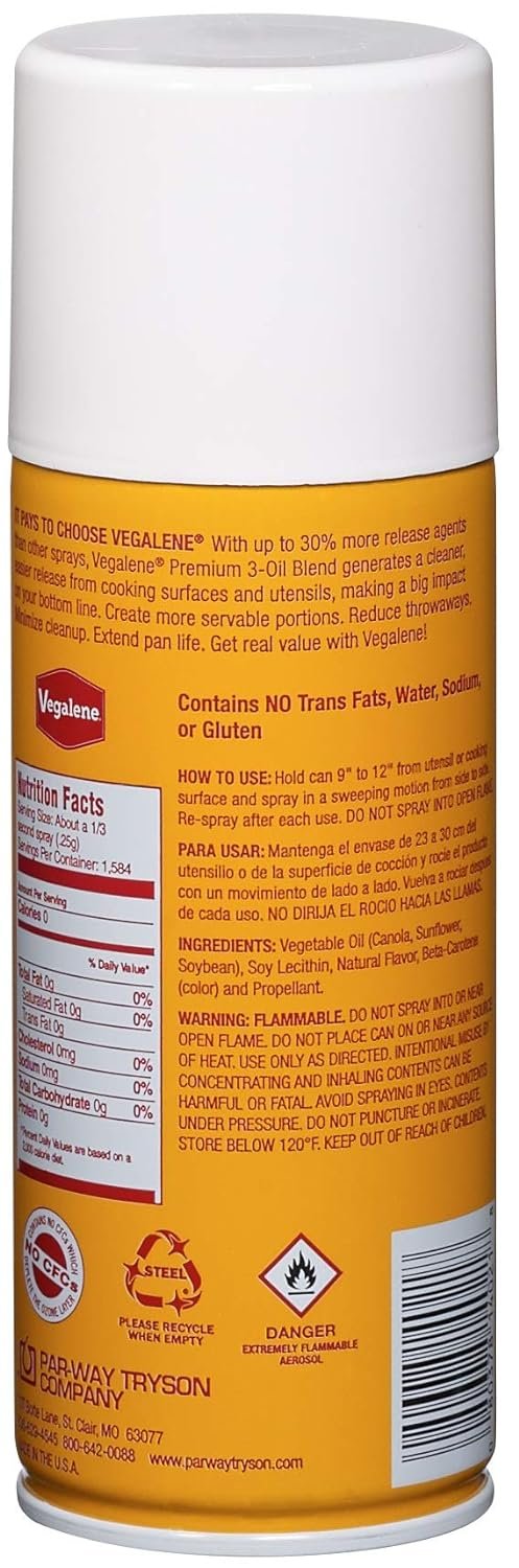 Vegalene Premium 3 Oil Blend Cooking Spray, 14 oz (Pack of 2)