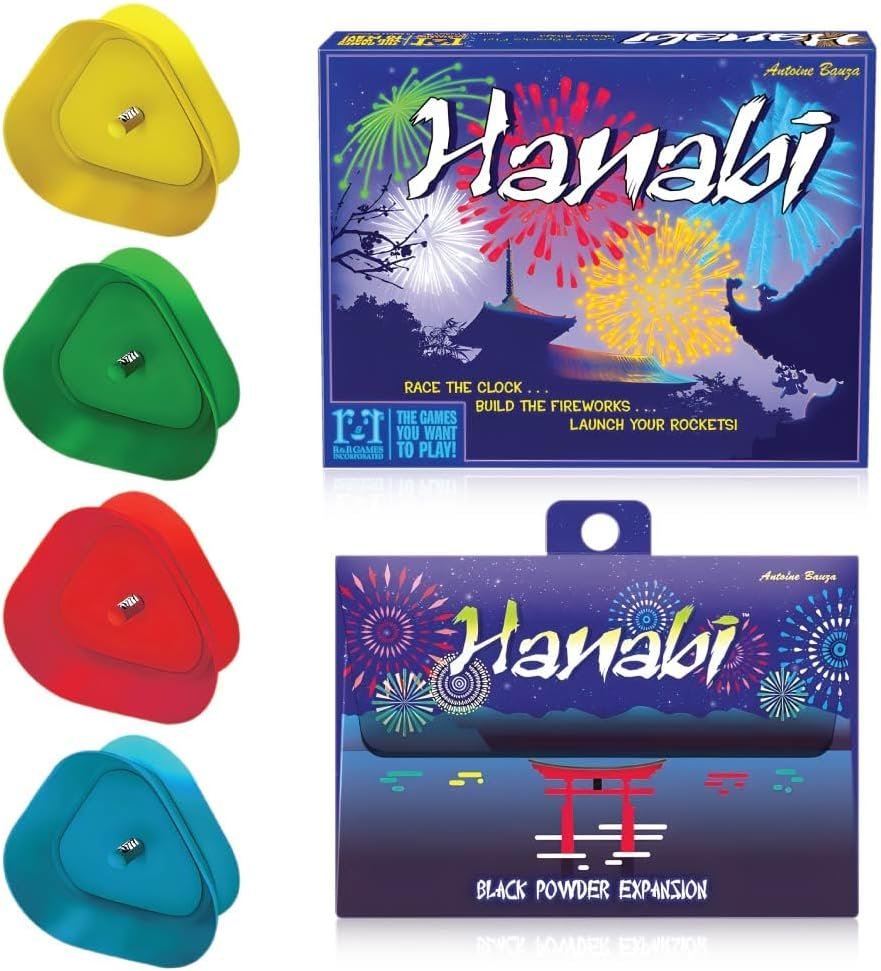 Hanabi Card Game with Black Powder Expansion and Playing Cards Holder Pixiss Hanabi Card Game with Black Powder Expansion and Playing Cards Holder Pixiss