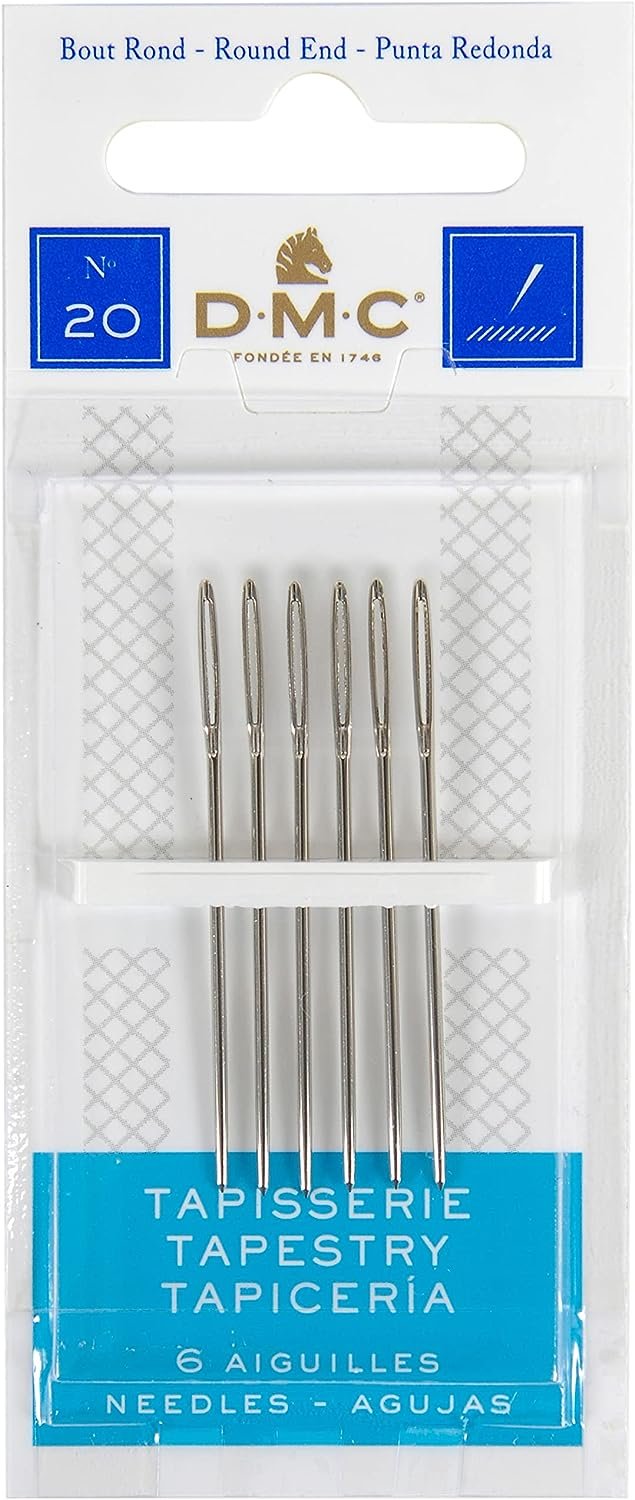 DMC 1767-20 Tapestry Hand Needles, 6-Pack, Size 20