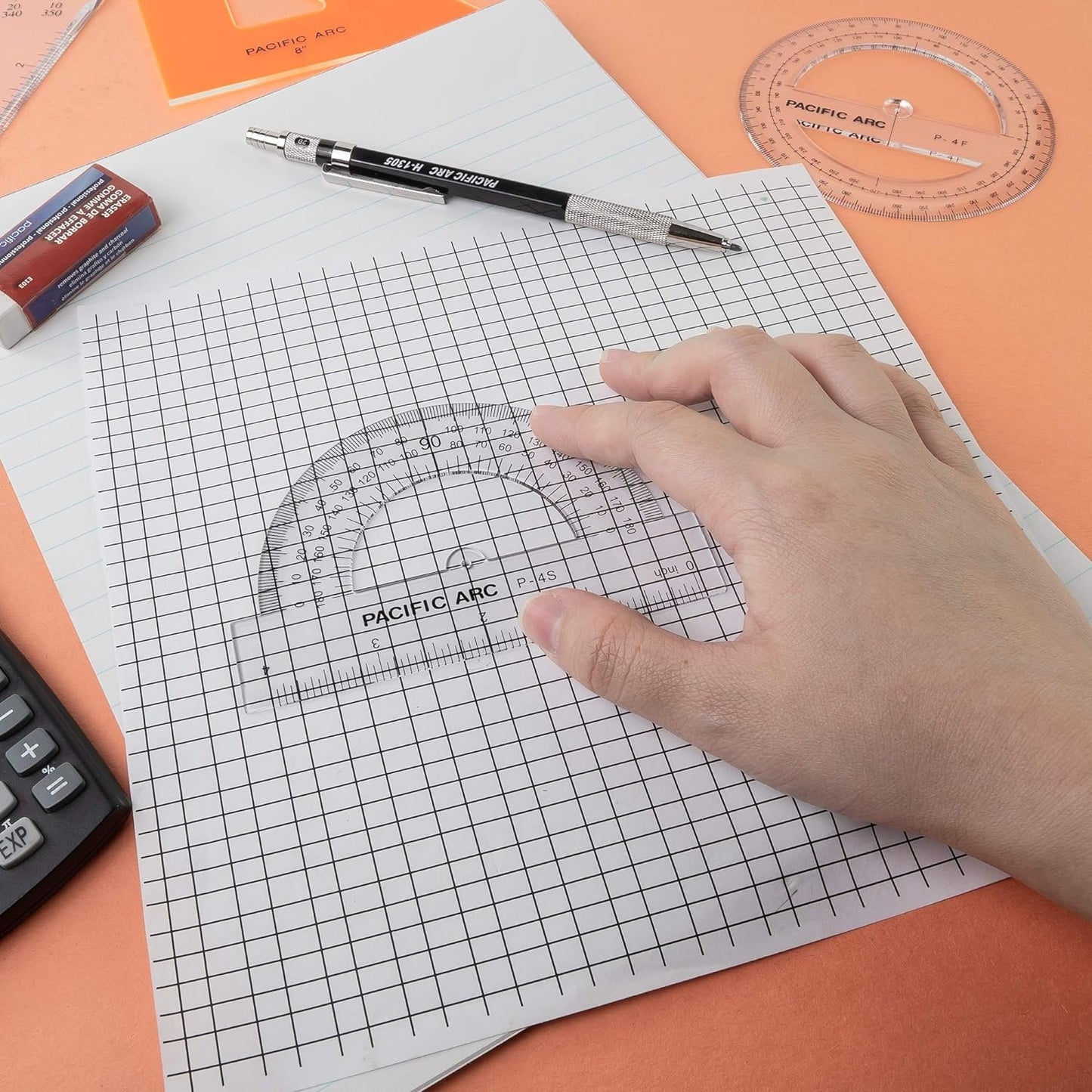 Pacific Arc's Parent Protractor Clear Ruler