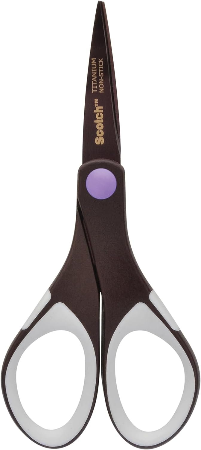 Scotch 6" Precision Ultra Edge Titanium Non-Stick Scissors, Ideal for Fabric, Crafts, Cardstock and Photos (1466TUNS-MIX)
