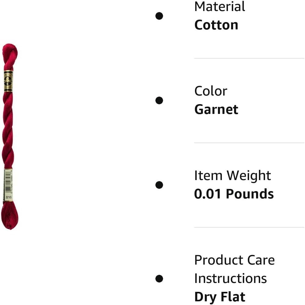 DMC 115 3-816 Pearl Cotton Thread, Garnet