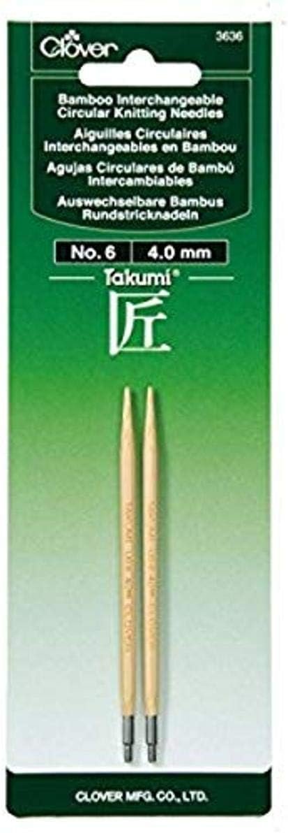 Clover Needlecraft "Takumi No.6 Bamboo Interchangeable Circular Knitting Needles
