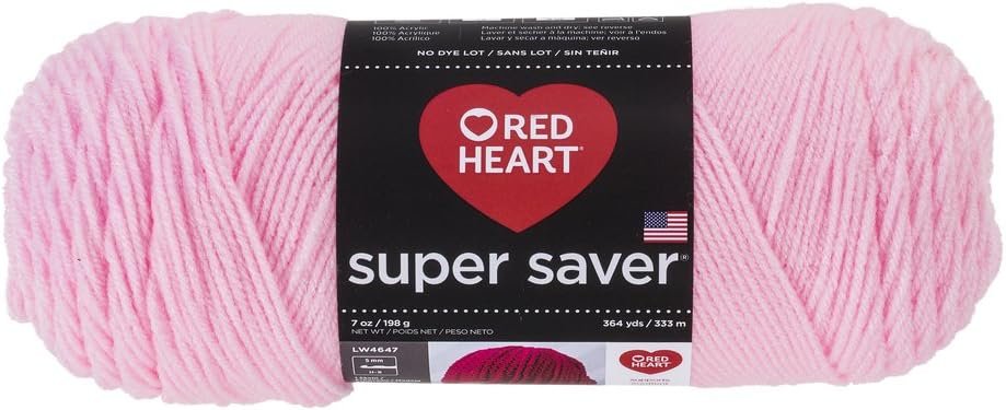 Red Heart Super Saver Yarn, Petal Pink