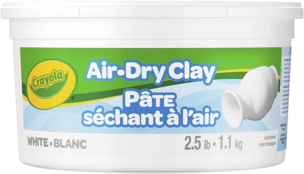 Crayola Air Dry Clay, White, No Bake Modeling Clay for Kids, 2.5lb