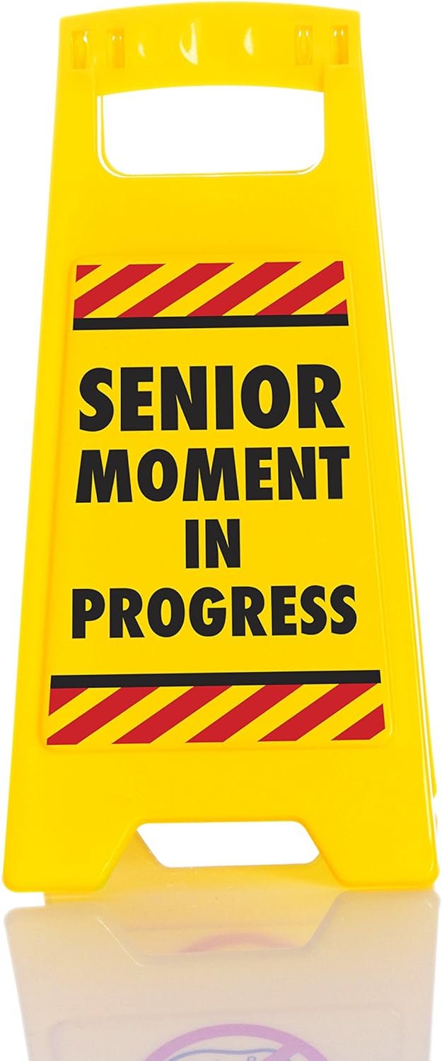 Boxer Gifts 'Senior Moment' Novelty Desk Warning Sign | Funny Desk Accessory | Hilarious Colleague Secret Santa Gift
