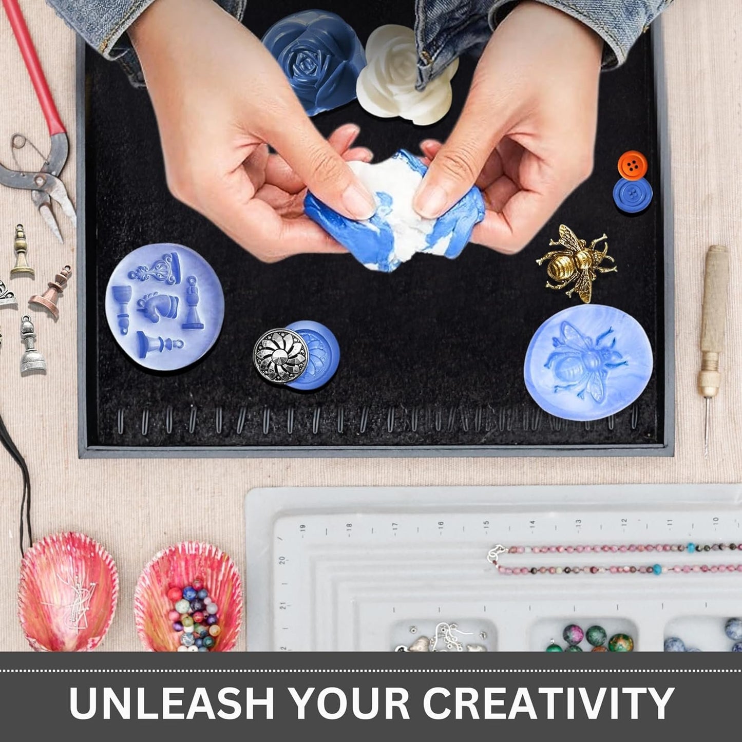 Moldable Putty (2 lbs) Silicone Mold Making Kit - For Creating Casting Molds for Soap Making Supplies, Jewelry Making, Sculpting and More